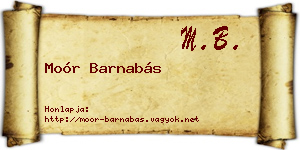 Moór Barnabás névjegykártya